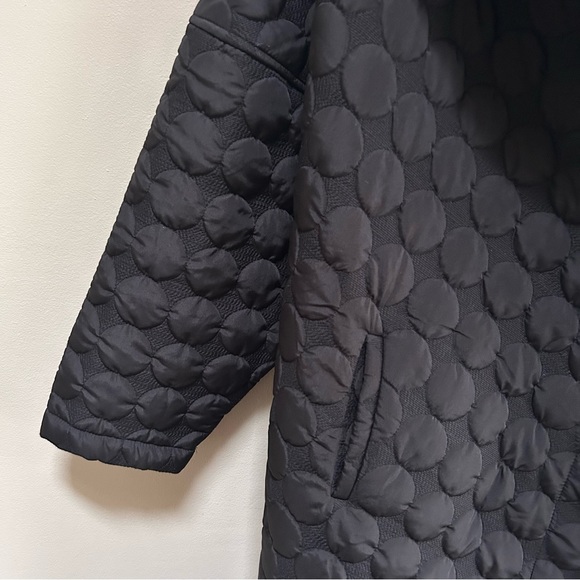 #VDR Via Delle Rose ~ Quilted Black Oversized Open Front Cocoon Coat in OS - Picture 5 of 16
